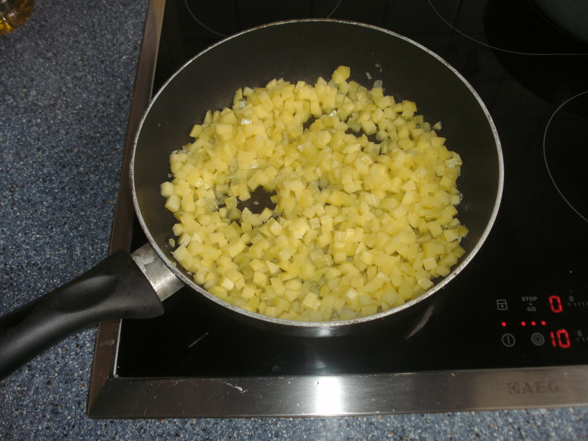 Grünkernbällchen auf Kartoffel Spinat Risotto - schnell - von Backfee1961