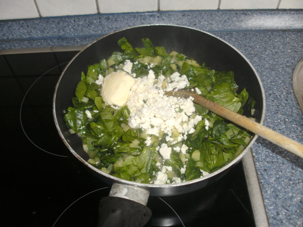 Grünkernbällchen auf Kartoffel-Spinat-Risotto - Rezept - Bild Nr. 14053