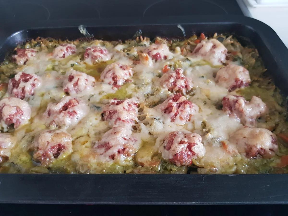 Gemüse-Auflauf mit Risoni und Salsiccia - Rezept - Bild Nr. 14102