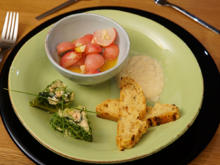 Saiblingterrine mit Birnenschaum, lauwarmen Radieschensalat und Blauschimmelkäsebrot - Rezept - Bild Nr. 14105