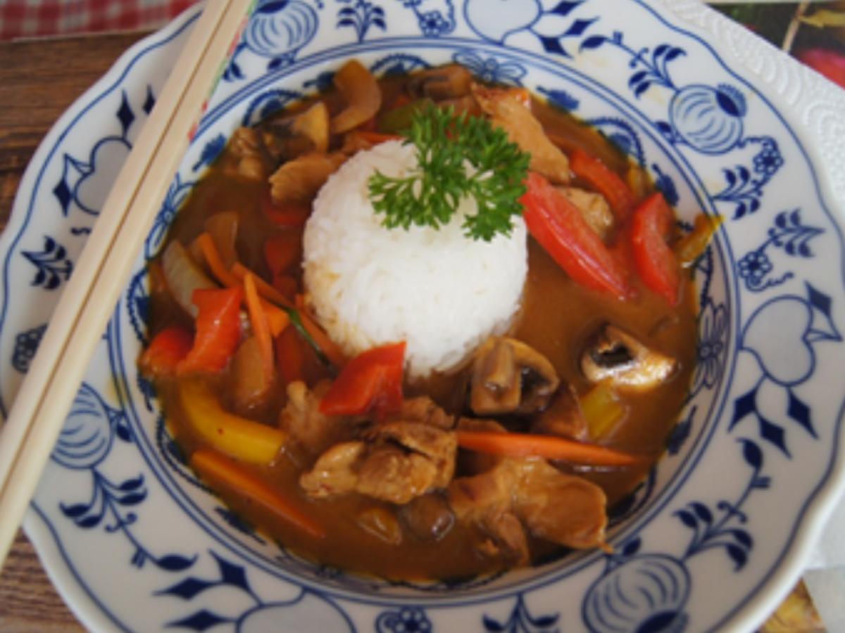 Chinesischer Hähnchen-Gemüse-Wok mit Jasmin-Reis - Rezept - Bild Nr. 14131