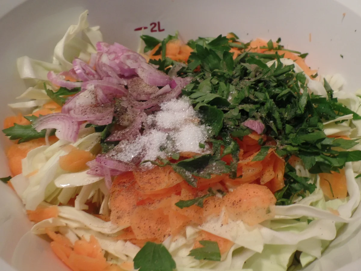 Buletten mit Spitzkohl-Möhren-Salat - Rezept - Bild Nr. 14144