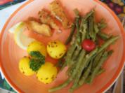 Mini-Knusper-Schnitzel mit Buschbohnen und Kümmel-Drillingen - Rezept - Bild Nr. 14132