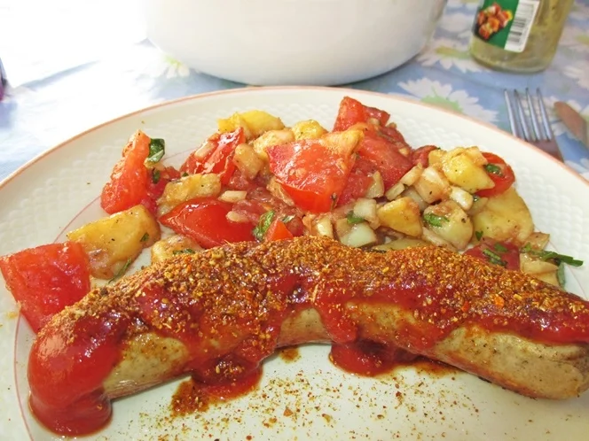 Gegrilltes mit Tomaten-Kartoffelsalat - Rezept - Bild Nr. 3