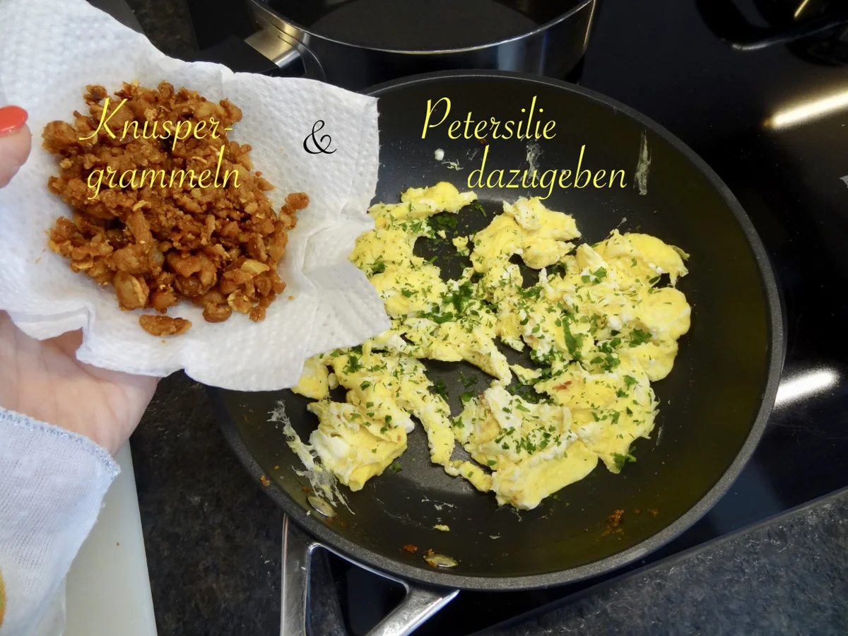 Rezept: Mostviertler "Eierspeis Tatschgerl" mit Knusper Grammeln Bild Nr. 14169 Mostviertler "Eierspeis Tatschgerl" mit Knusper Grammeln - Rezept - Bild Nr. 14169