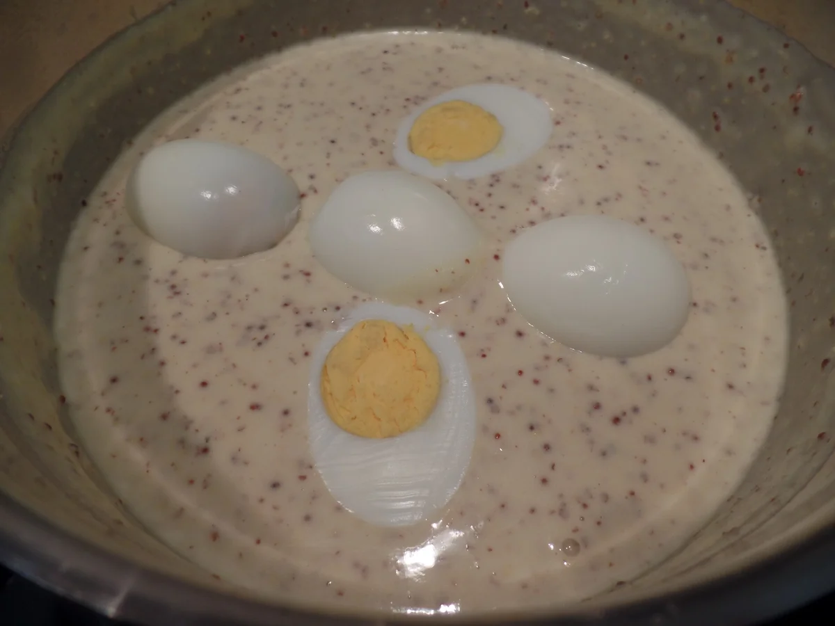 Eier in Senfsauce mit Spinat-Salat - Rezept - Bild Nr. 14146