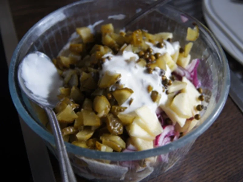 Heringssalat mit griechischen Jogurt und Pellkartoffeln - Rezept - Bild Nr. 14141