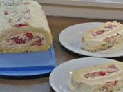 Erdbeer-Rhabarber-Biskuitrolle - Rezept - Bild Nr. 14167