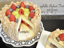 Gefüllte Biskuit Früchte Torte - mit feiner Schokolade Buttercreme - Rezept - Bild Nr. 14188