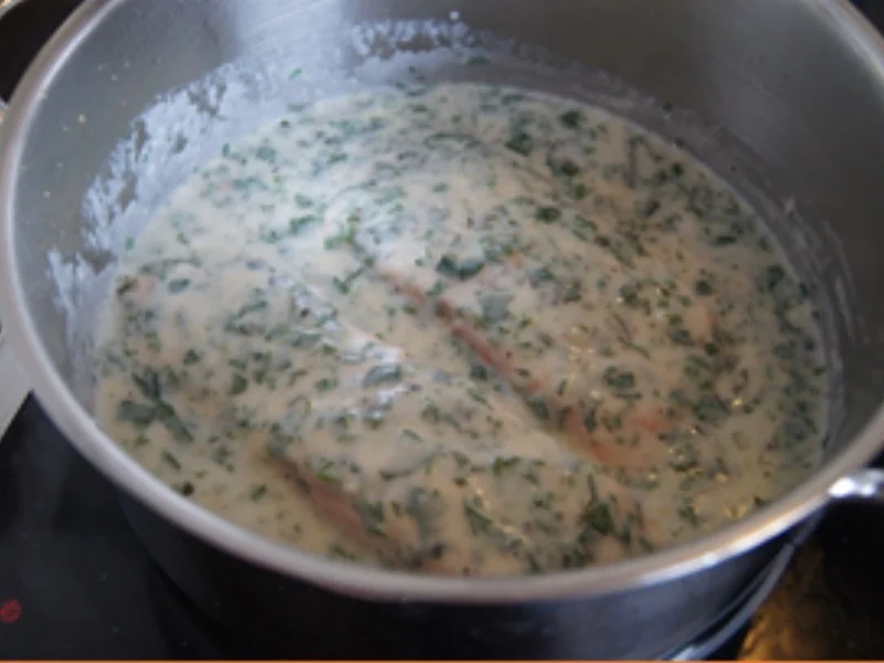 Lachsfilet in Kräutersauce mit Möhren-Zuckerschoten-Gemüse und Möhren-Kartoffel-Stampf - Rezept - Bild Nr. 14313