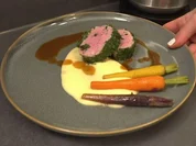 Pochiertes Kalbsfilet im Senf-Honig-Kräutermantel mit Kartoffel-Mousseline - Rezept - Bild Nr. 2