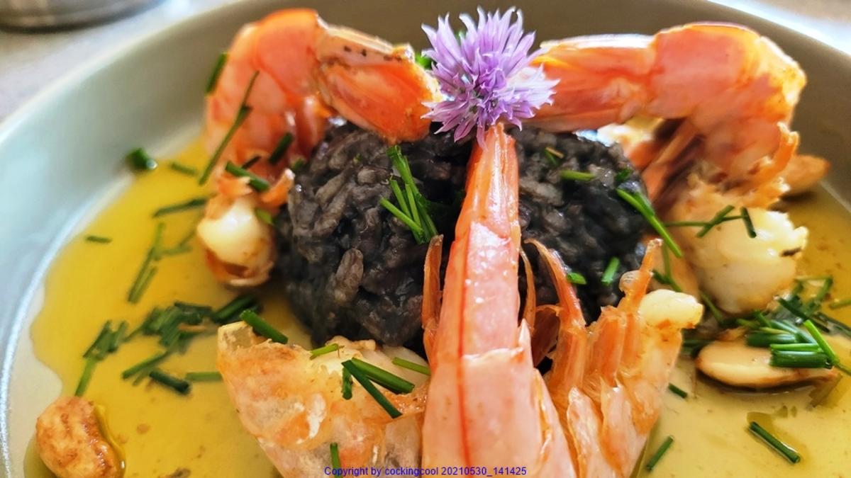 Schwarzer Sepia Reis mit Garnelen - kulinarische Weltreise - Rezept - Bild Nr. 14245