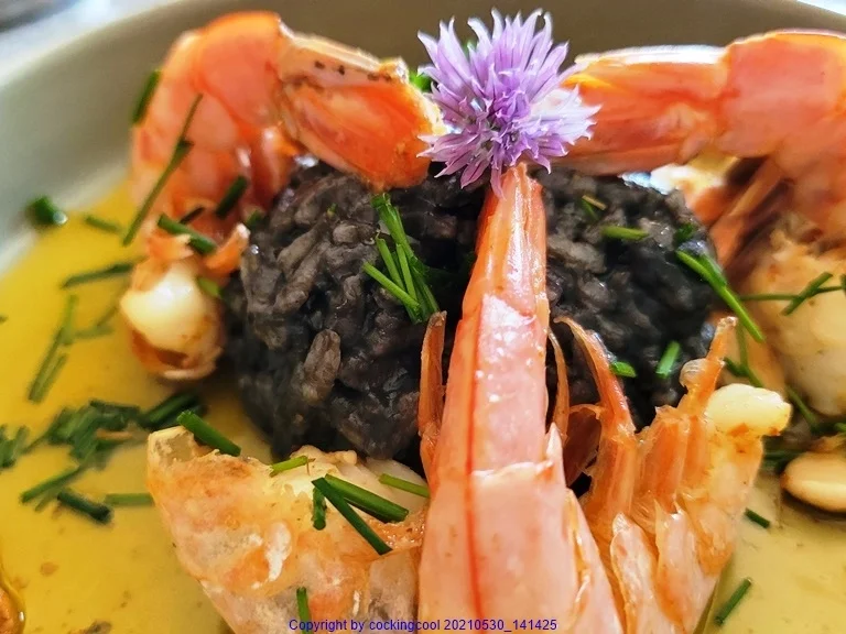 Schwarzer Sepia Reis mit Garnelen - kulinarische Weltreise - Rezept - Bild Nr. 14245