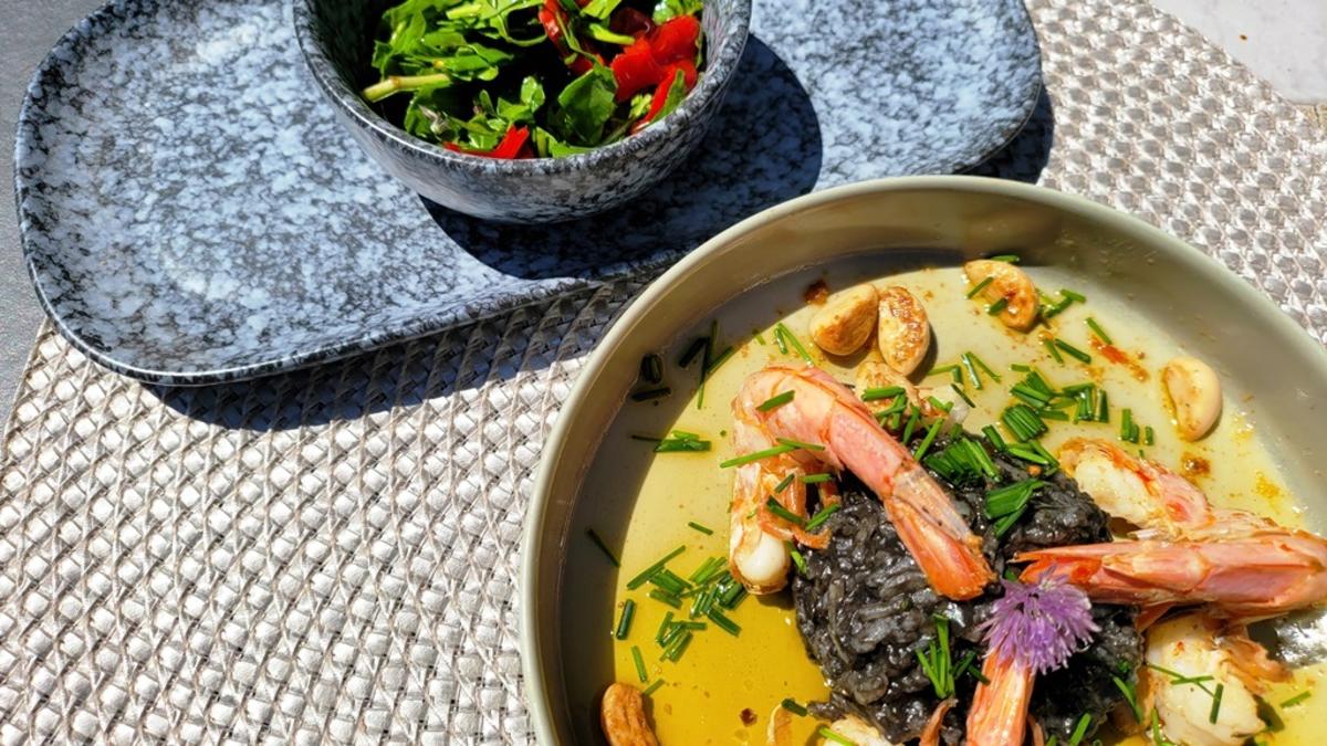 Schwarzer Sepia Reis mit Garnelen - kulinarische Weltreise - Rezept - Bild Nr. 14254