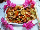 Rezept: Bunte Makkaroni mit Auberginen und Erdnüssen Bild Nr. 2 Bunte Makkaroni mit Auberginen und Erdnüssen - Rezept - Bild Nr. 2