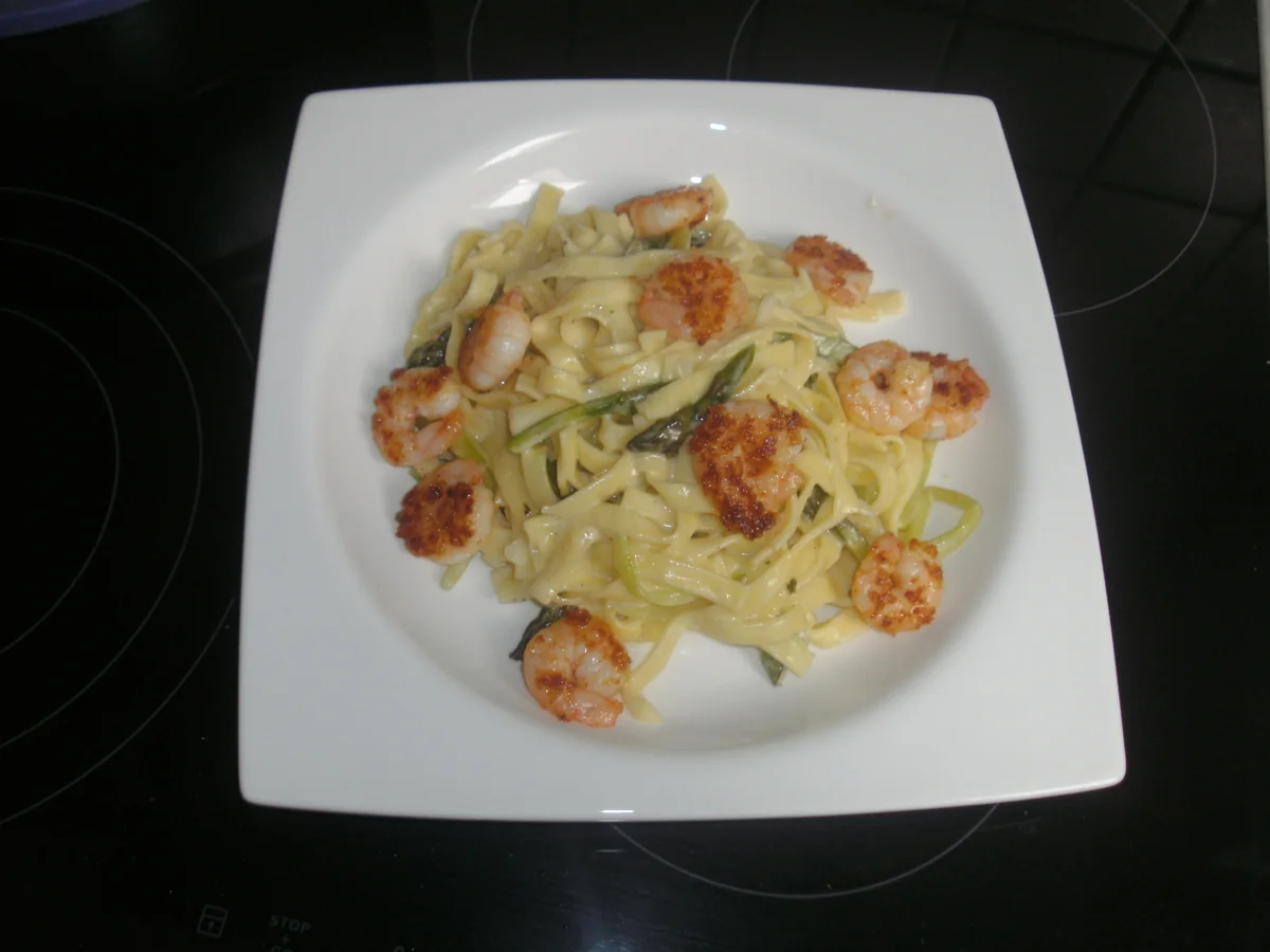 Spargelpasta mit Garnelen - Rezept - Bild Nr. 14264