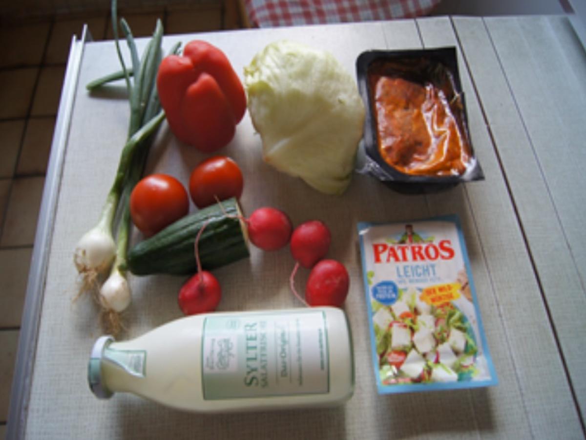 Paprika Nackensteak mit gemischten Salat und Piraten-Pfeffer-Ring - Rezept - Bild Nr. 3