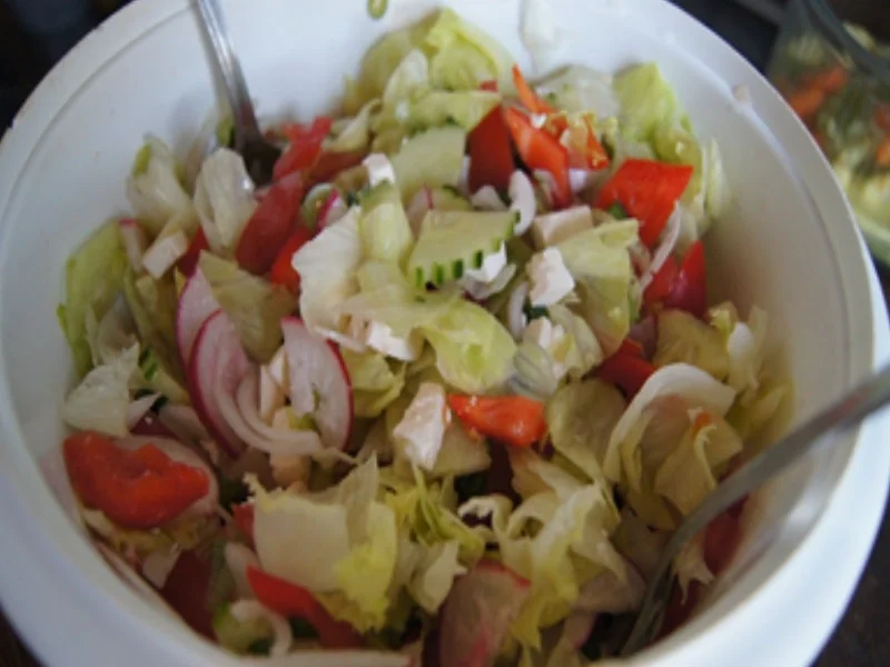 Rezept: Paprika Nackensteak mit gemischten Salat und Piraten-Pfeffer-Ring Bild Nr. 11 Paprika Nackensteak mit gemischten Salat und Piraten-Pfeffer-Ring - Rezept - Bild Nr. 11