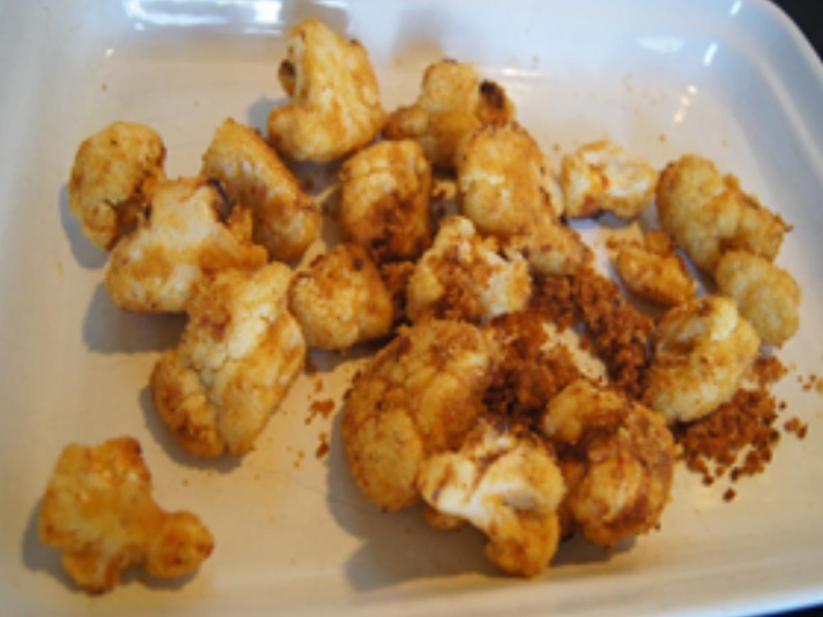 Mini Knusper Schnitzel mit knusprigen Blumenkohlröschen aus der Heißluftfritteuse - Rezept - Bild Nr. 6