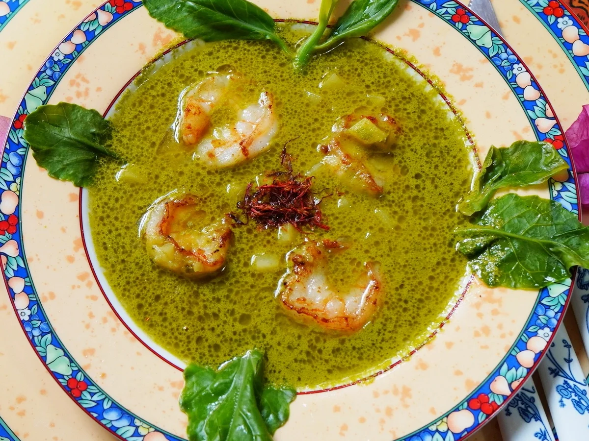 Kartoffel-Kailan Suppe mit Garnelen ala Dapoer Sriwidi - Rezept - Bild Nr. 14307