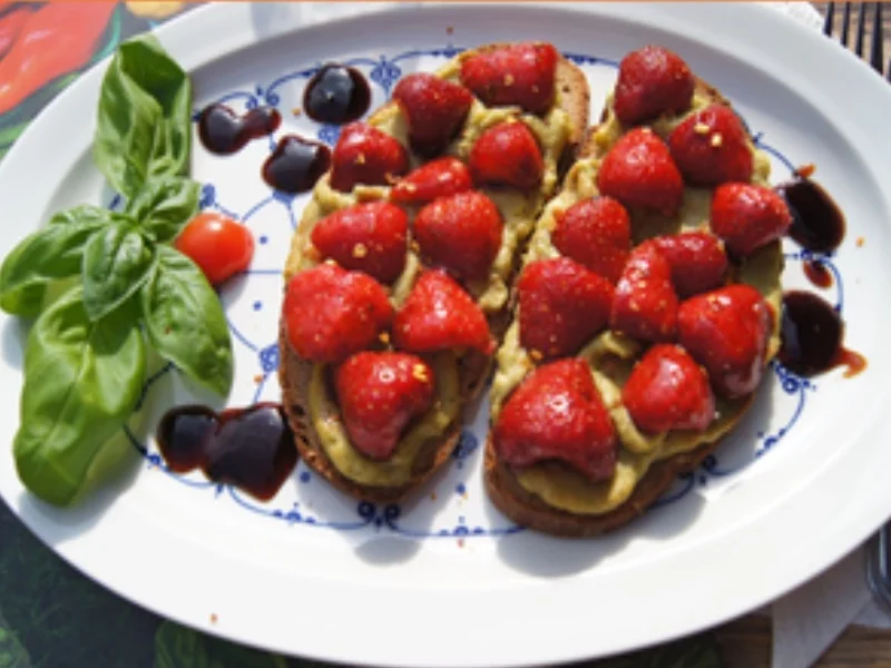 Rezept: Gebackenes Bauerbrot mit Avocado-Ziegenkäse-Belag und Erdbeeren Bild Nr. 14309 Gebackenes Bauerbrot mit Avocado-Ziegenkäse-Belag und Erdbeeren - Rezept - Bild Nr. 14309