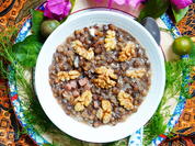Süß-saure Belugalinsen mit Walnüssen und Birnen - Rezept - Bild Nr. 2