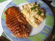 "Kotelett mit Tschechischen Kartoffelsalat light und gemischten Salat"; - Rezept - Bild Nr. 14352