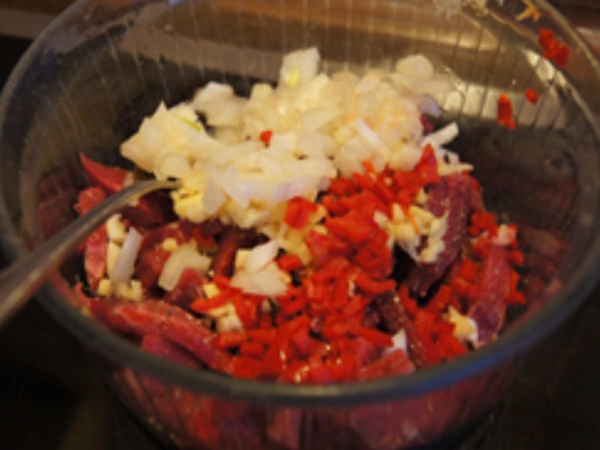 Rindfleisch mit Gemüsemix in roter Currysauce mit Basmatireis - Rezept - Bild Nr. 14365