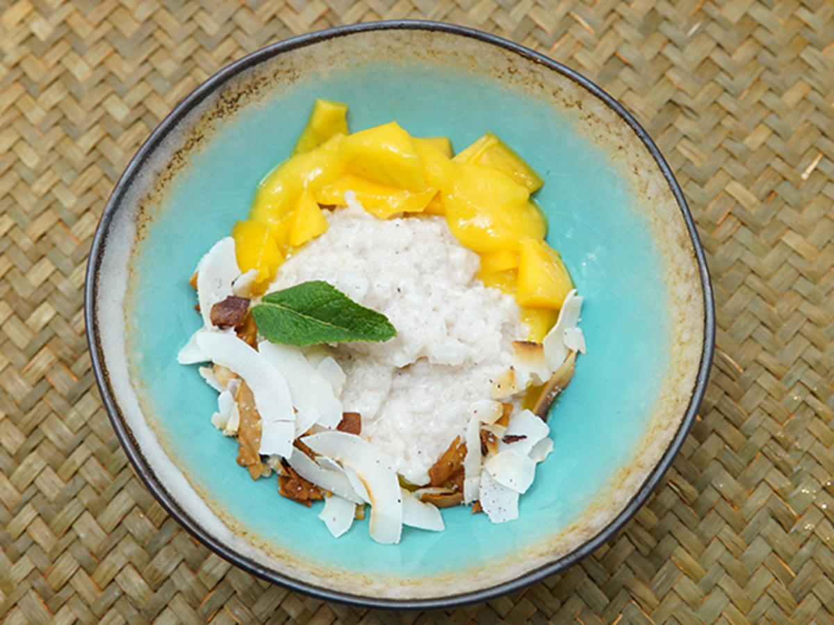 Sticky Rice an Mangovariation mit Kokoschips - Rezept - Bild Nr. 14361