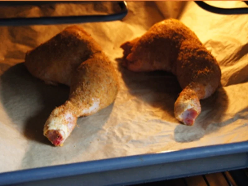 Knusprige Hähnchenkeule mit Pommes Frites und asiatischen Gurkensalat - Rezept - Bild Nr. 14406