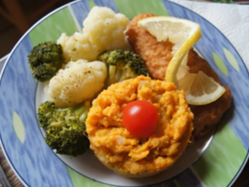 Rezept: Ofen-Backfisch mit Bluccoli und Süßkartoffelstampf Bild Nr. 14391 Ofen-Backfisch mit Bluccoli und Süßkartoffelstampf - Rezept - Bild Nr. 14391