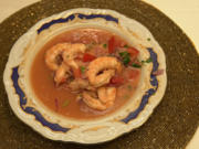 Kalte Shrimps-Suppe mit gebratenem Mais und frittierten Kochbananen - Rezept - Bild Nr. 14394
