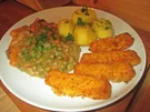 Fischstäbchen mit dicker Gemüsesoße - Rezept - Bild Nr. 14394