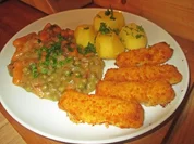 Fischstäbchen mit dicker Gemüsesoße - Rezept - Bild Nr. 14394