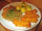Fischstäbchen mit dicker Gemüsesoße - Rezept - Bild Nr. 14394
