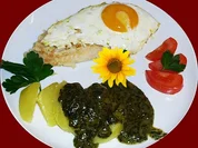 Zanderfilet mit deftigem Spinat und Spiegelei - Rezept - Bild Nr. 2