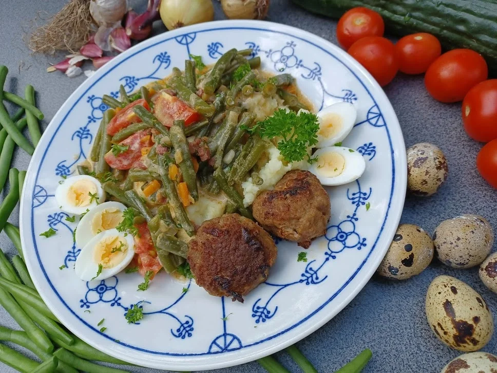 Spätsommer - Bohnengemüsepfanne  zur kb Challenge August 2021 - Rezept - Bild Nr. 14444