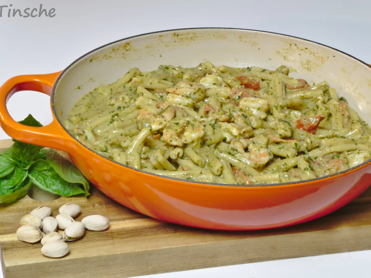 Pasta con Pesto di Pistacchie e Gamberi - Rezept - Bild Nr. 14460