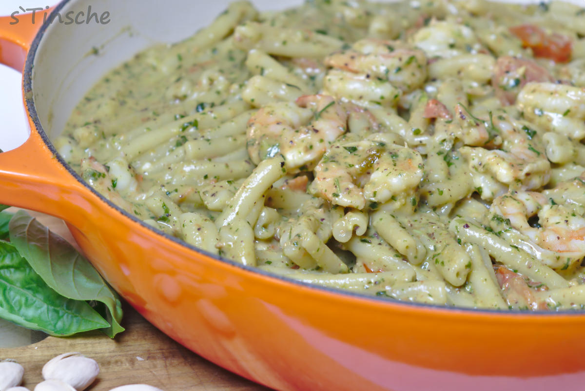 Pasta con Pesto di Pistacchie e Gamberi - Rezept - Bild Nr. 14462