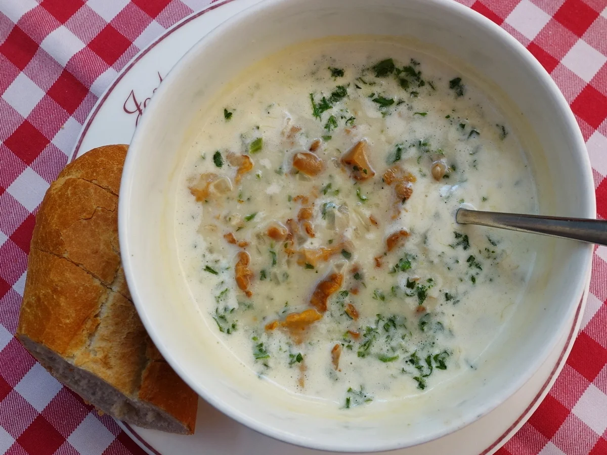 Pfifferling-Sahnesuppe mit Weißbrot "Freiburg" - Rezept - Bild Nr. 2