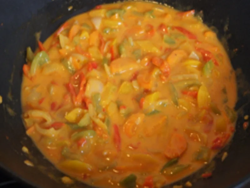 Rezept: Bratwurst mit rotem Currygemüse und Drillingen Bild Nr. 17 Bratwurst mit rotem Currygemüse und Drillingen - Rezept - Bild Nr. 17