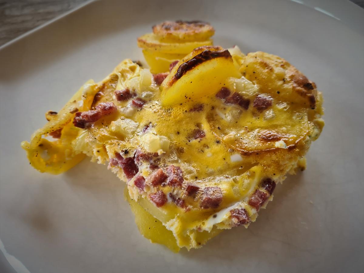 Bratkartoffeln mit Ei und Speck aus dem Ofen - Rezept - Bild Nr. 3