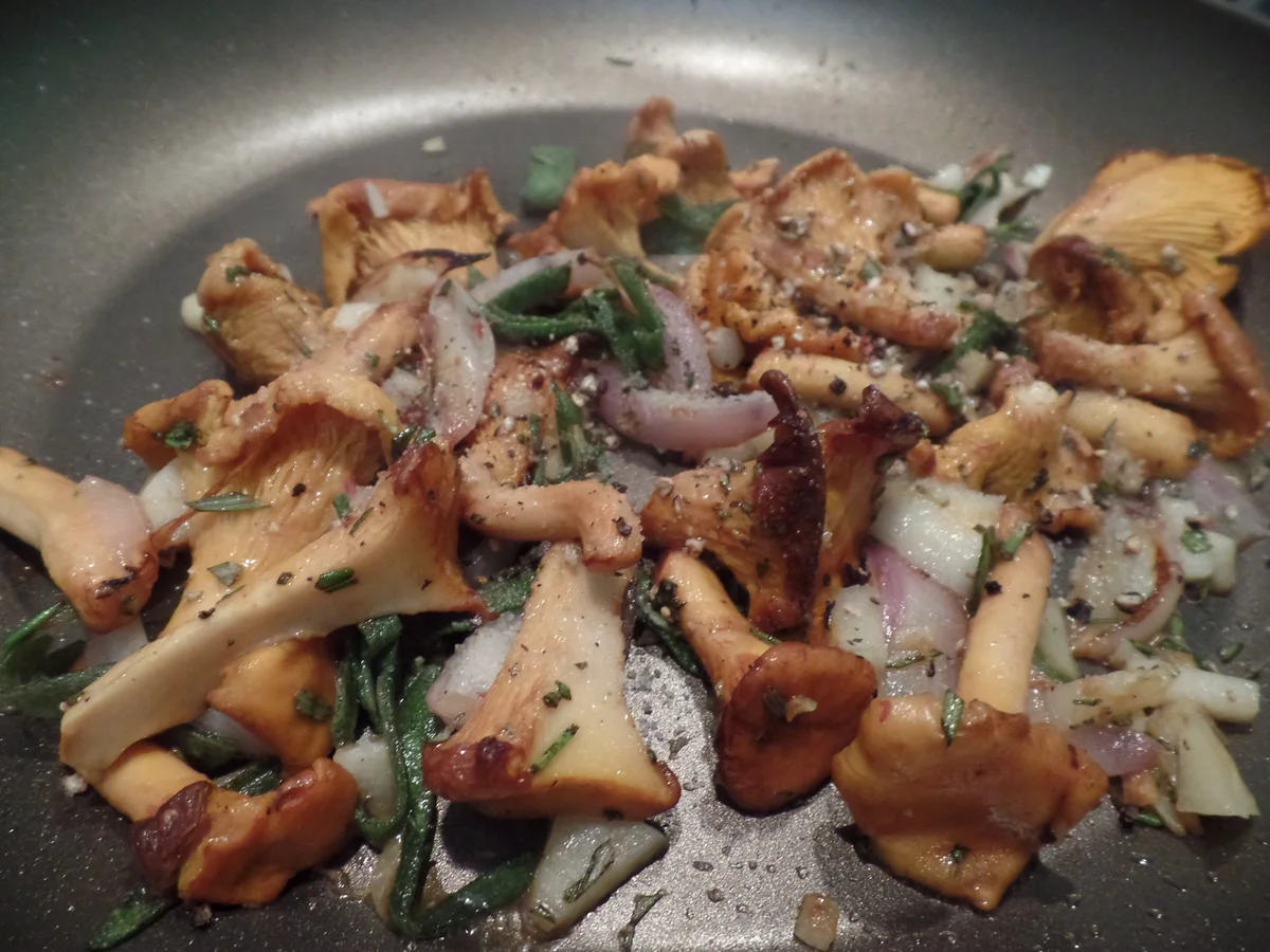 Bandnudeln mit Pfifferlingen und frischen Kräutern - Rezept - Bild Nr. 14519