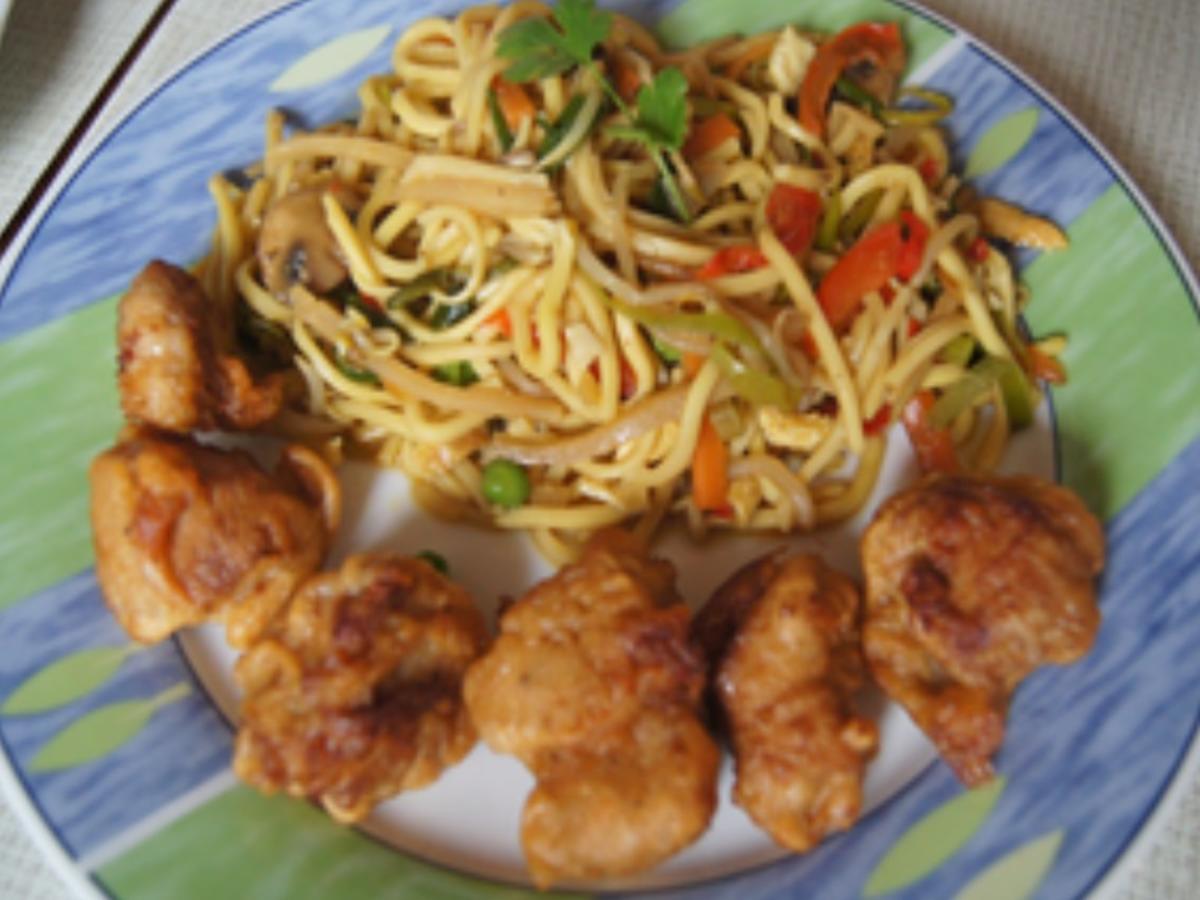 Mie Nudeln Mit Gem Semix Ei Und Ausgebackenen H Hnchennuggets Rezept