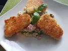 Zanderfilet im Parmesan-Mantel auf Risi e Bisi - Rezept - Bild Nr. 14518