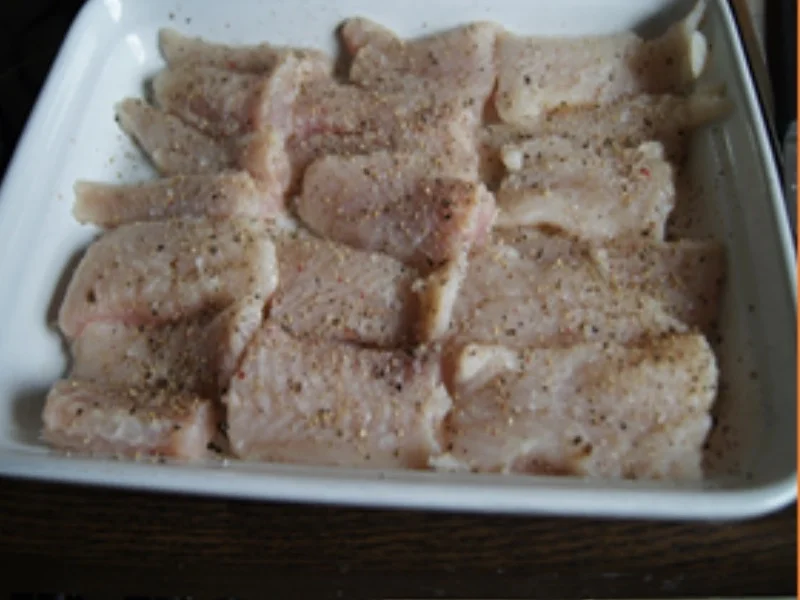 Ausgebackenes Pangasius-Filet mit gelben Stangenbohnen und Bechamel-Drillingen - Rezept - Bild Nr. 4