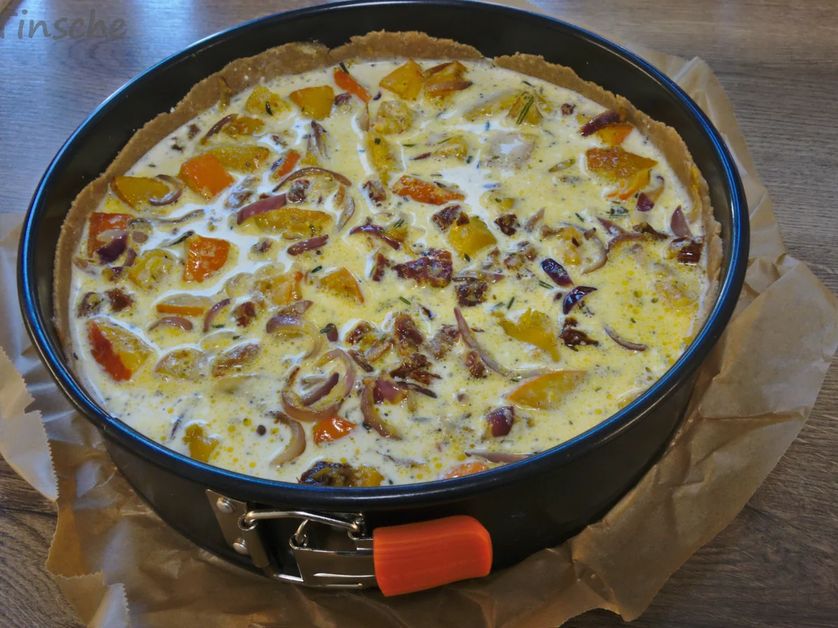 Kürbis-rote Zwiebel-Quiche - Rezept - Bild Nr. 14519