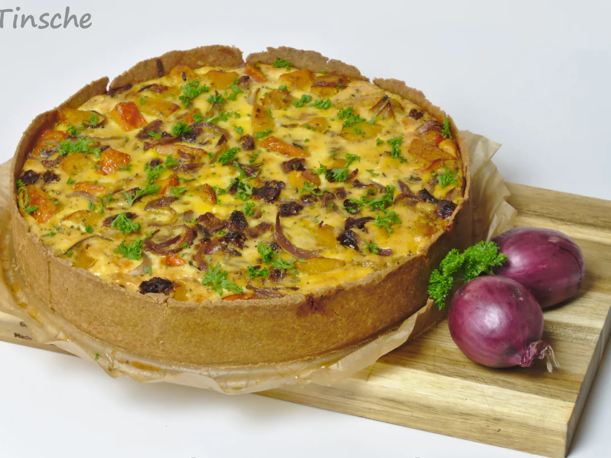 Kürbis-rote Zwiebel-Quiche - Rezept - Bild Nr. 14522