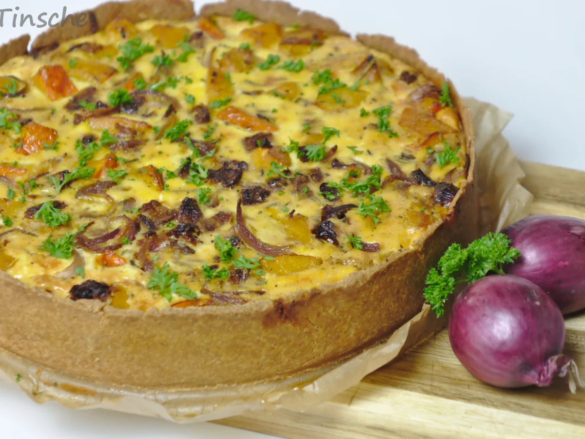 Kürbis-rote Zwiebel-Quiche - Rezept - Bild Nr. 14524