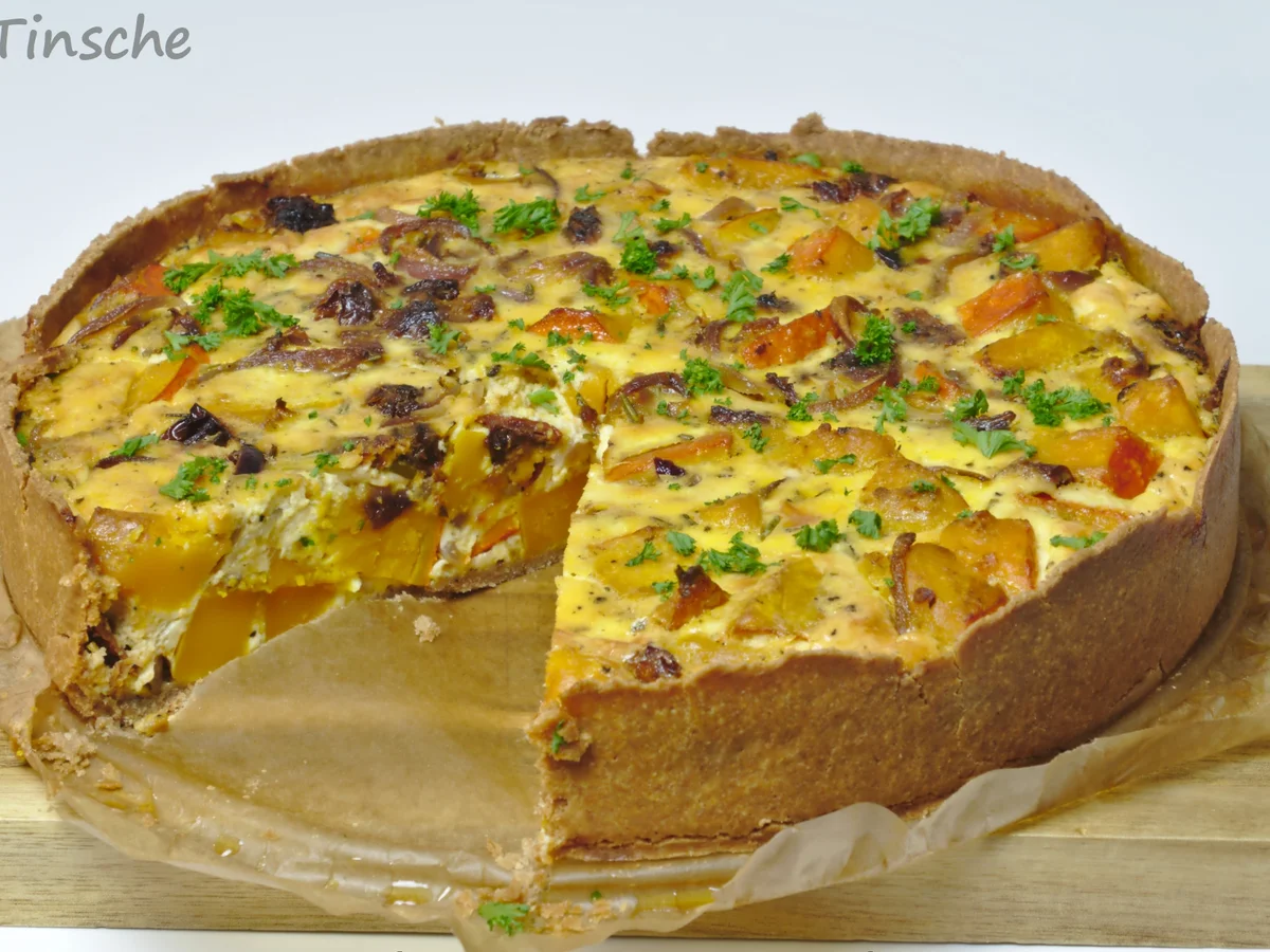 Kürbis-rote Zwiebel-Quiche - Rezept - Bild Nr. 14529